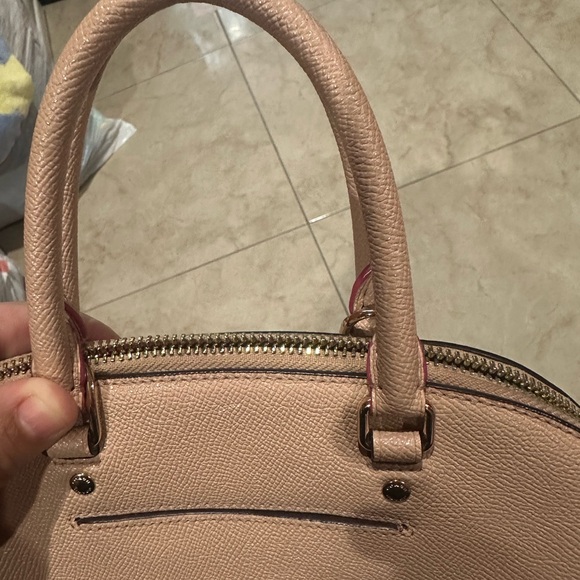 Coach Pink Satchel with Double Top Handles and Gold Accents - Picture 12 of 12